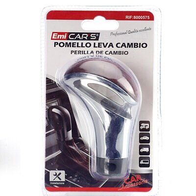 Autoricambi Pomello Leva Cambio 10cm, Universale Cromato in Effetto Legno per