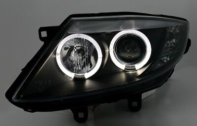 Coppia Fari Fanali Anteriori Tuning Angel Eyes per Z4 E85 2003 > 2008 Neri