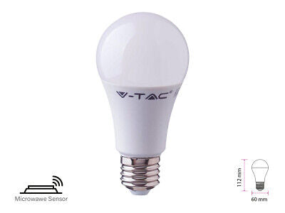Lampada A Led E27 Con Sensore Microonde 11W A60 RA80 Neutro 4000K Bulbo 1055m