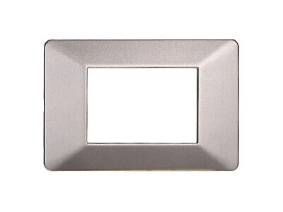 ETTROIT Placca Plastica Serie Starlight 3P Colore Titanio Compatibile Con Vimar