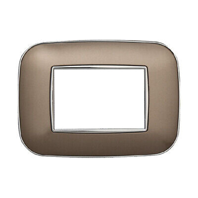 ETTROIT Placca Orbis Serie Moon 3P Colore Bronzo Compatibile Con Bticino