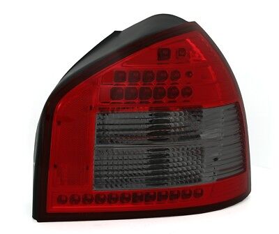 Coppia Fari Fanali Tuning LED Luci Posteriori A3 8L 96-03 Fume' Rosso