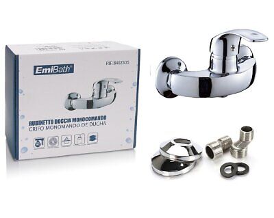 Kit Rubinetto Bagno Doccia Monocomando Miscelatore 150x180mm Argento Cromato