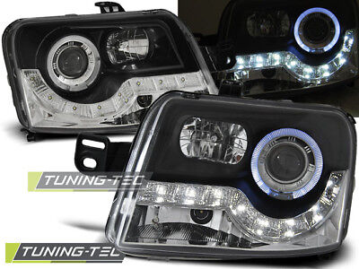 Coppia Fari Fanali Anteriori Tuning PANDA(169) 2003-2009 DAYLIGHT Neri LED