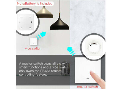 Interruttore Da Parete Wireless WiFi + RF 433 Con 2 Tasti Attacco Semplice Dove