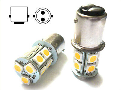2 Lampade Led Barca Nautica BA15D B15D Bianco Caldo 12V 24V 3W No Polarita