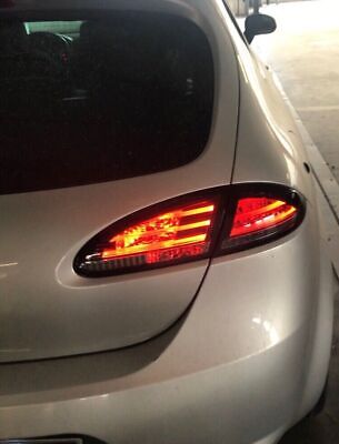 Coppia Fari Fanali Posteriori Tuning LED Leon 1P 2005 > 2009 rosso fumè