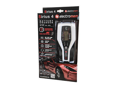 Electromem Sirius 4+ Caricabatterie e Mantenitore Di Carica 6V 12V 4A IP65