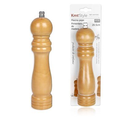 Macinapepe In Legno Macina Pepe e Sale Colore Beige 20,5cm <ul><li>Macinapepe