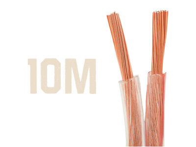 10 Metri Cavo Piattina Trasparente 2X1,0mmq Per Filo Elettrico Altoparlanti