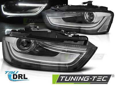 HEADLIGHTS TRUE DRL BLACK fits A4 B8 12-15