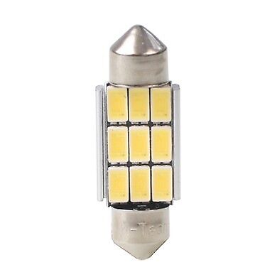 1 Lampada Lampadina Luce M-TECH LED T11 (C5W) 36mm 9SMD5630 Canbus 12V BIANCO