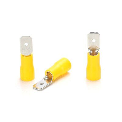 <ul><li>Terminale Capocorda Maschio Piatto (Colore Giallo) - Confezione da 10