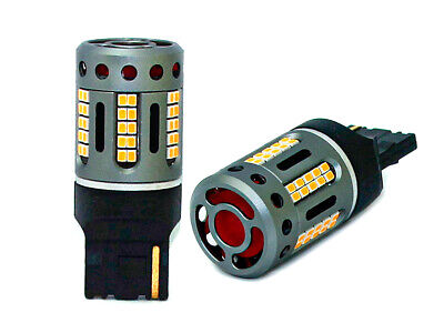 Lampada Led 7440 T20 W21W 100% Canbus 12V 21W Effettiva Arancione Con Ventola I