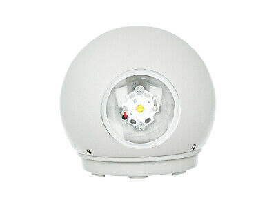 Applique Lampada LED da Muro Palla Sferica 6W 3000K Carcassa Bianca Doppio Fasc