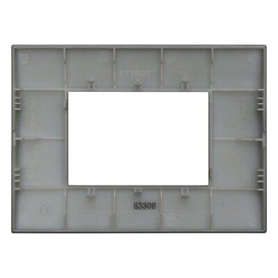ETTROIT Placca Plastica Serie Venus 3P Colore Titanio Compatibile Con Vimar