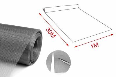 30 Metri Rete Zanzariera In Fibra di Vetro Larghezza 100cm Maglia 1.8X1.6mm
