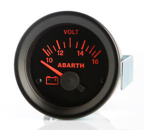 Manometro Strumento 52mm ROAD ITALIA ABARTH Voltmetro 10-16 VOLT