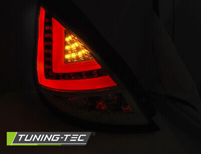 Coppia Fari Fanali Posteriori Tuning FIESTA MK7 12-15 3 PORTE Fume' LED BAR