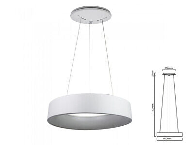 Lampada Led A Sospensione Moderno Circolare Colore Bianco Diametro 600mm 30W