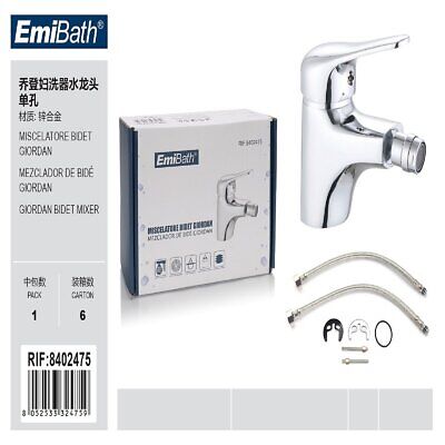 Kit Miscelatore Rubinetto Bidet Monocomando Testa Mobile Misura 125x120mm