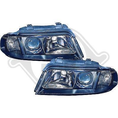 Coppia Fari Fanali Anteriori Tuning A4 99-01 nero H7+H7 per reg elettrica