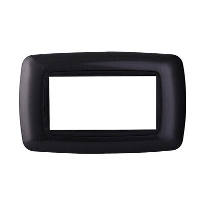ETTROIT Placca Plastica Bombata Serie Space 4P Colore Acciaio Scuro Compatibile