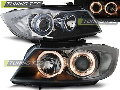 HEADLIGHTS ANGEL EYES BLACK fits E90/E91 03.05-08.08
