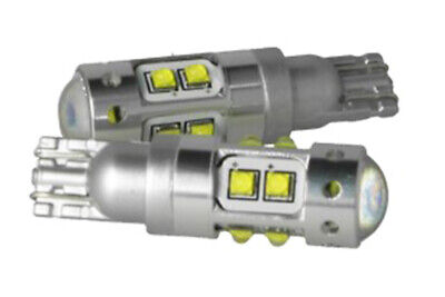 COPPIA LAMPADA Led T15 W16W T10 W5W 12V 50W 10 Smd Cree Con Lente No POLARITà BI