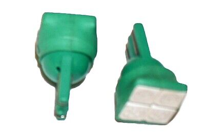 Coppia 2 Lampade Led T10 Con 4 Smd 5050 Frontale Colore Verde Green 12V 0,5W