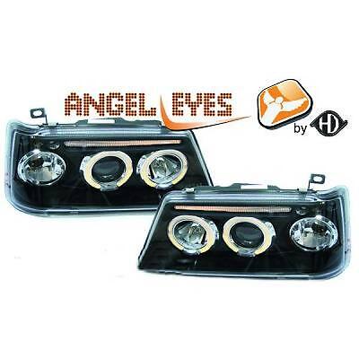 Coppia fari fanali anteriori TUNING 205 1990> neri H1+H1 per reg manuale
