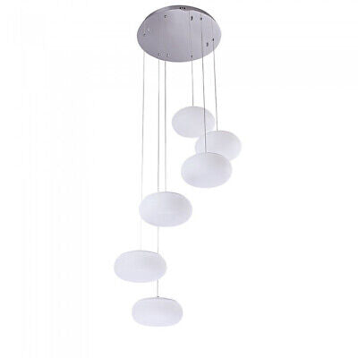 Lampada Led A Sospensione Moderna Rotonda Colore Bianco Con 6 Fari Diametro