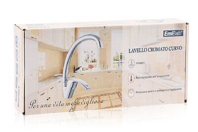 Kit Rubinetto Design Ricurvo Miscelatore Misura 230x250mm Colore Argento