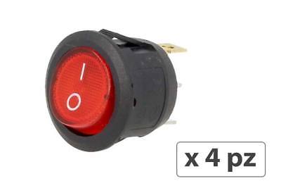 4x PZ Interruttore Rotondo Pulsante Bilanciere On Off Push Button Switch 3 Pin