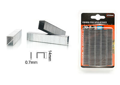 500pcs Punti Per Graffatrice 0,7x14mm <ul><li>Punti Universali tipo D 0,7x12mm,
