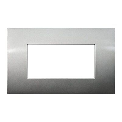 ETTROIT Placca Plastica Serie Venus 4P Colore Titanio Compatibile Con Vimar