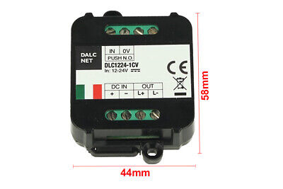 Dalcnet DLM1224-1CV-DMX Led Dimmer Bus DMX512 12V 24V 10A Pulsante N.O. 0/1-10V