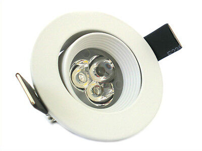 Lampada Faretto Led Da Incasso 3X1W 220V Bianco Caldo Rotondo Slim Carcassa Bian