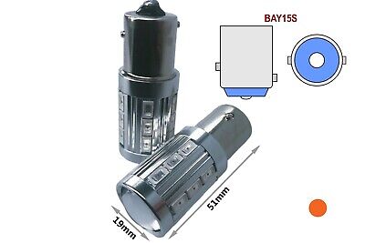 Lampada Led BAY15S 12V 24V 21W S25 1156 Arancione 21 Smd 5730 Con Lente
