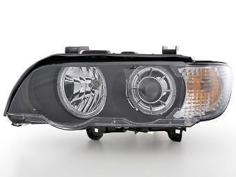 Coppia Fari Fanali Anteriori Tuning Angel Eyes X5 E53 nero xeno