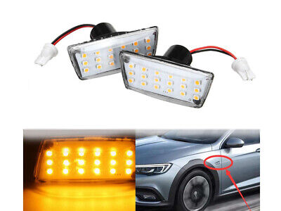 Kit Freccia Laterale a Led Side Marker Lente Trasparente Luce Arancione Per