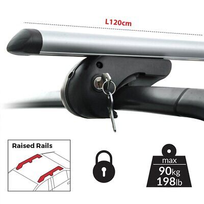 MENABO BRIO Barre Da Tetto Raised Rails 120cm (Rails Separati) Made In Italy