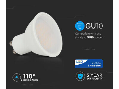 Lampada Led GU10 10W 1000LM 220V 110 Gradi Freddo 6400K Diffusore Opale Chip