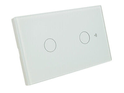 Interruttore Wifi Da Parete Pannello Touch 2 Tasti Colore Bianco + RF 433