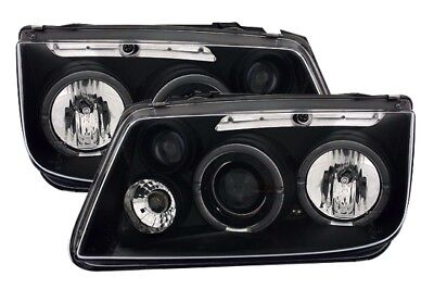 Coppia Fari Fanali Anteriori tuning Bora Neri Angel Eyes H1/H1/H3