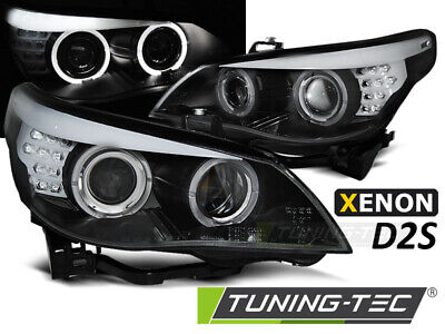 FARI XENON D2S ANGEL EYES INDICATORE LED NERO adatto per BMW E60/E61 03-04
