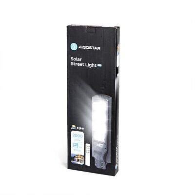 Lampione Solare a LED 200W Luce Fredda 6500K IP65 con Sensore di Movimento e