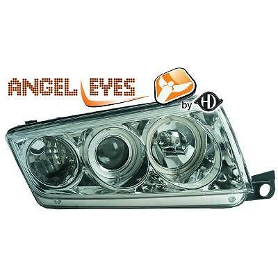 Coppia fari fanali anteriori TUNING FABIA 99-07 cromati H7+H1 per reg ele