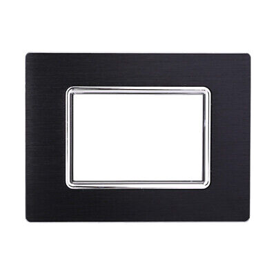 ETTROIT Placca In Alluminio Serie Space 3P Colore Nero Compatibile Con Bticino