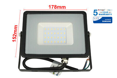 Faro Led Flood Light 30W IP65 Bianco Freddo Super Slim Carcassa Nera Smd